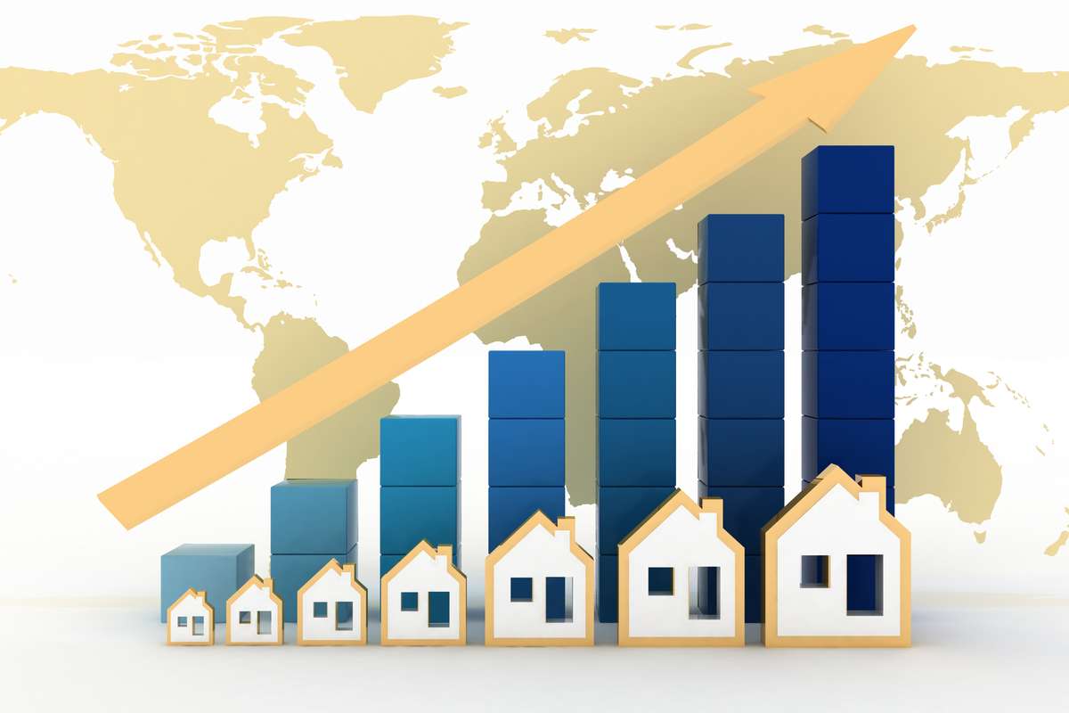 Diagram of growth in real estate prices in the world (R) (S)