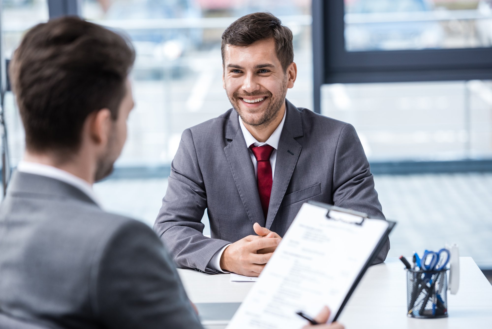 Businessmen at job interview