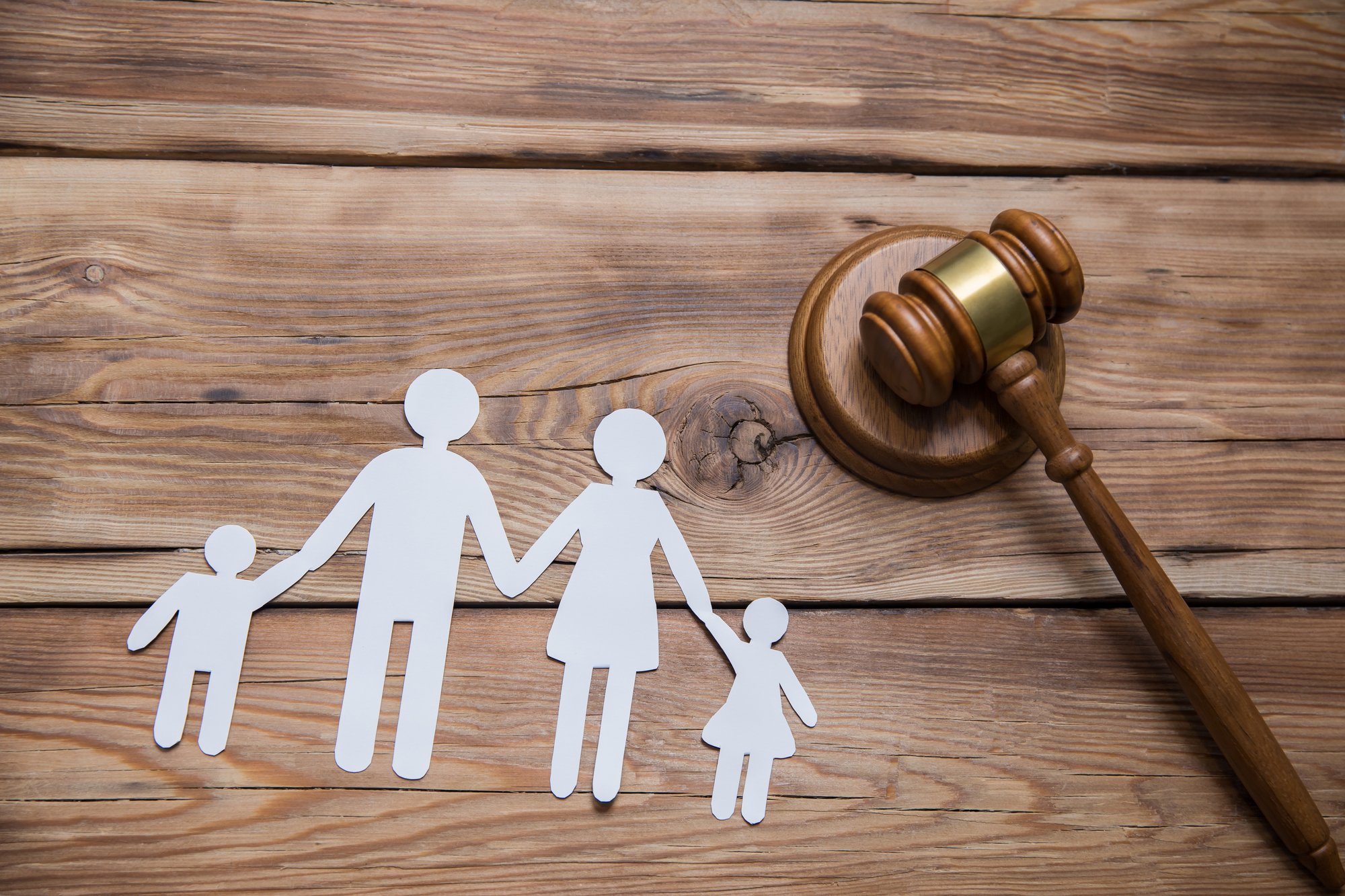 Judge and paper of family on the table